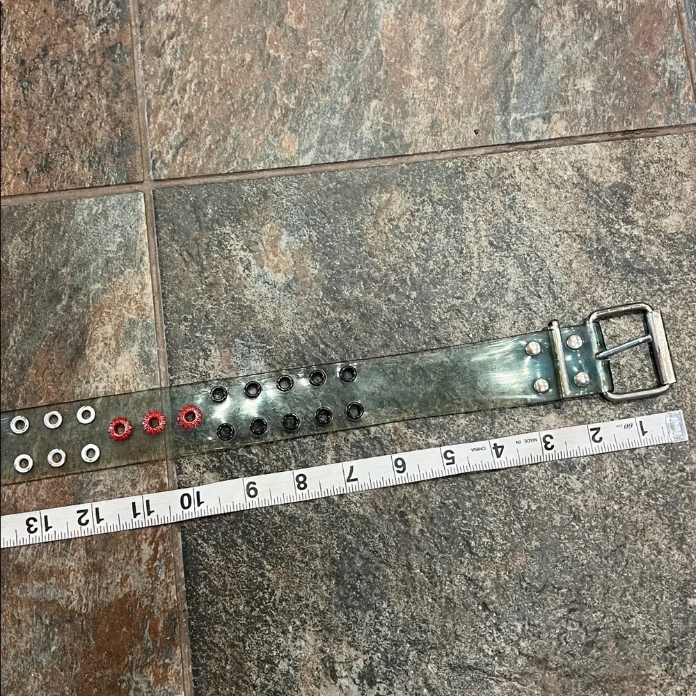 Studded Black, White and Red Belt